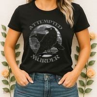 Raven Crow Retro Moon Attempted Murder Wiccan Pagan Women's T-Shirt thumb 2