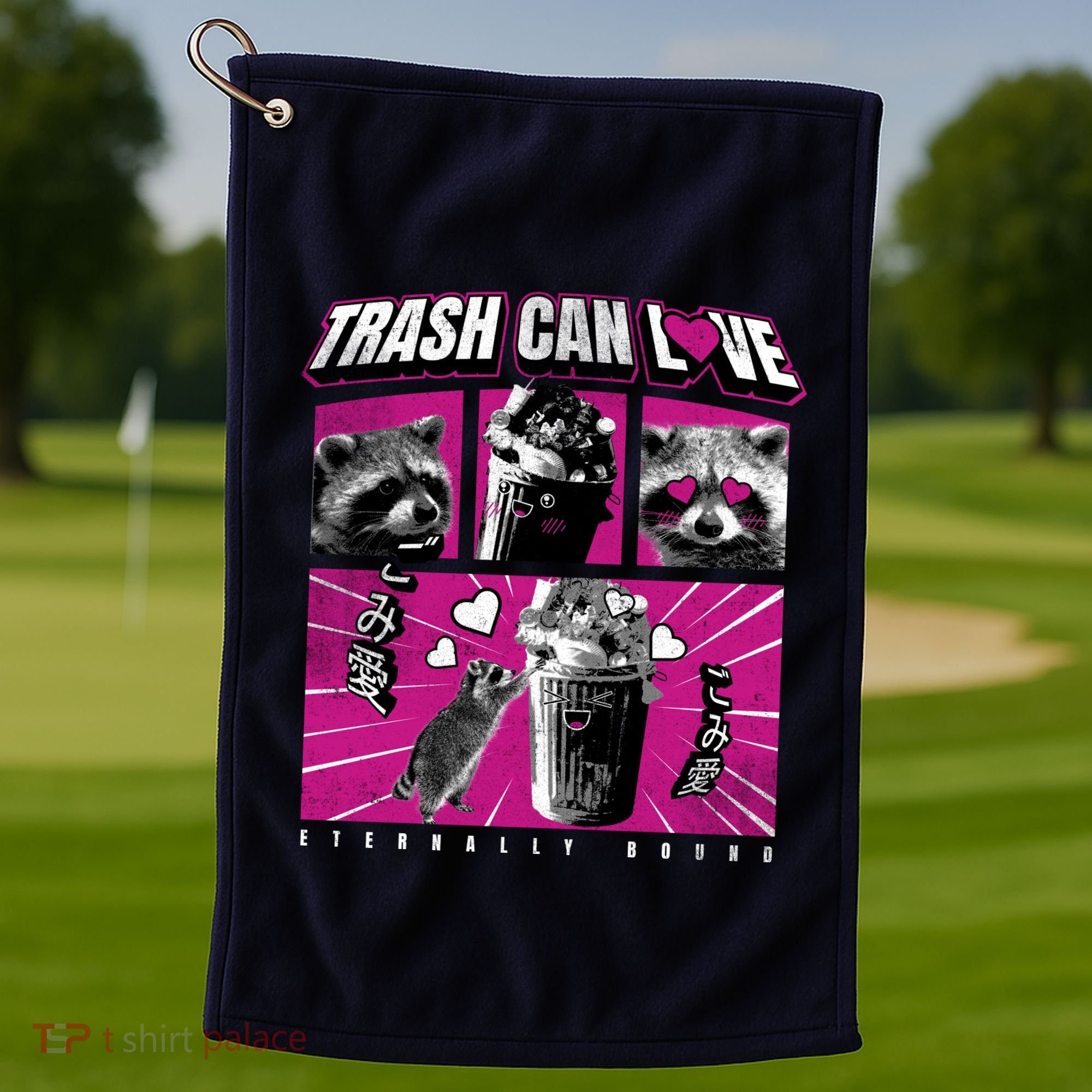 Raccoon Comic Golf Towel