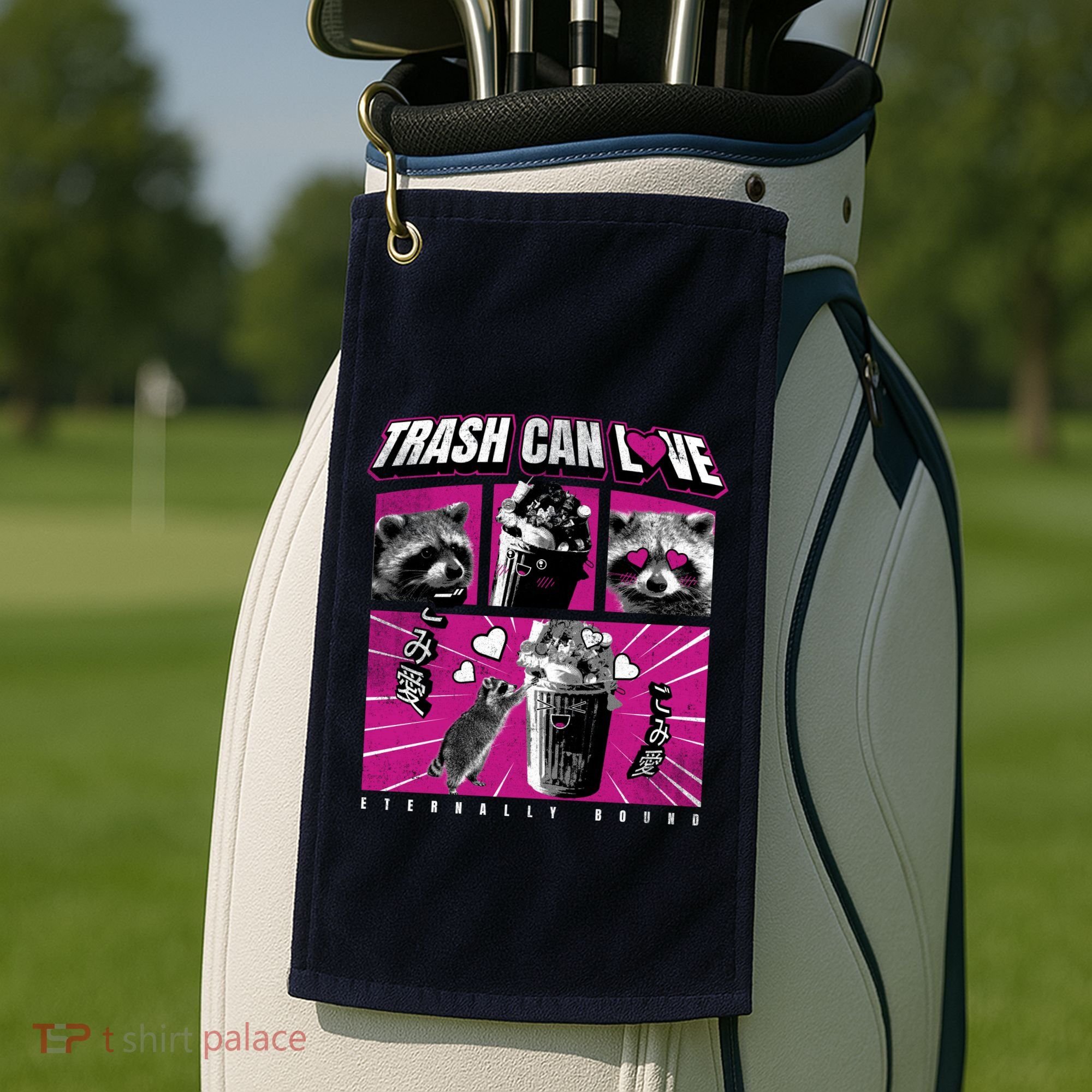Raccoon Comic Golf Towel