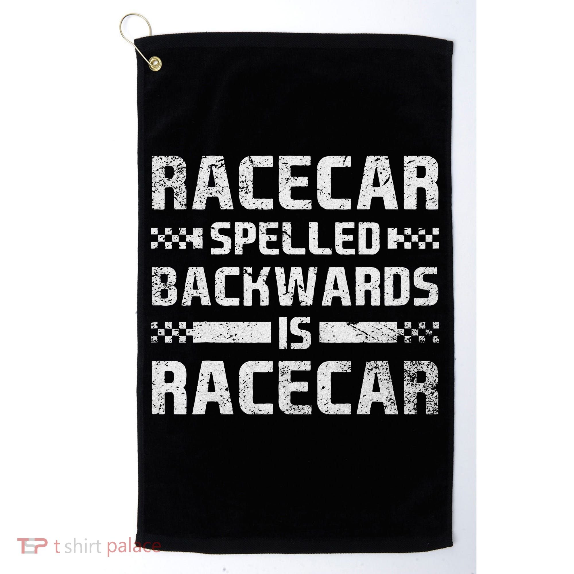 Race Cars Racecar Spelled Backwards Race Car Racing Apparel Golf Towel