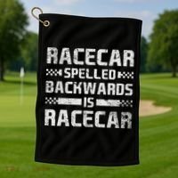 Race Cars Racecar Spelled Backwards Race Car Racing Apparel Golf Towel thumb 1
