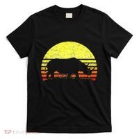Rhino Cool Rhinoceros African Animals Retro Sunset Vintage T-Shirt thumb 0