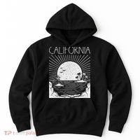 Retro California Rising Sun Palms And Ocean Summer Hoodie thumb 0