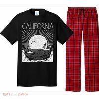 Retro California Rising Sun Palms And Ocean Summer Pajama Set thumb 0