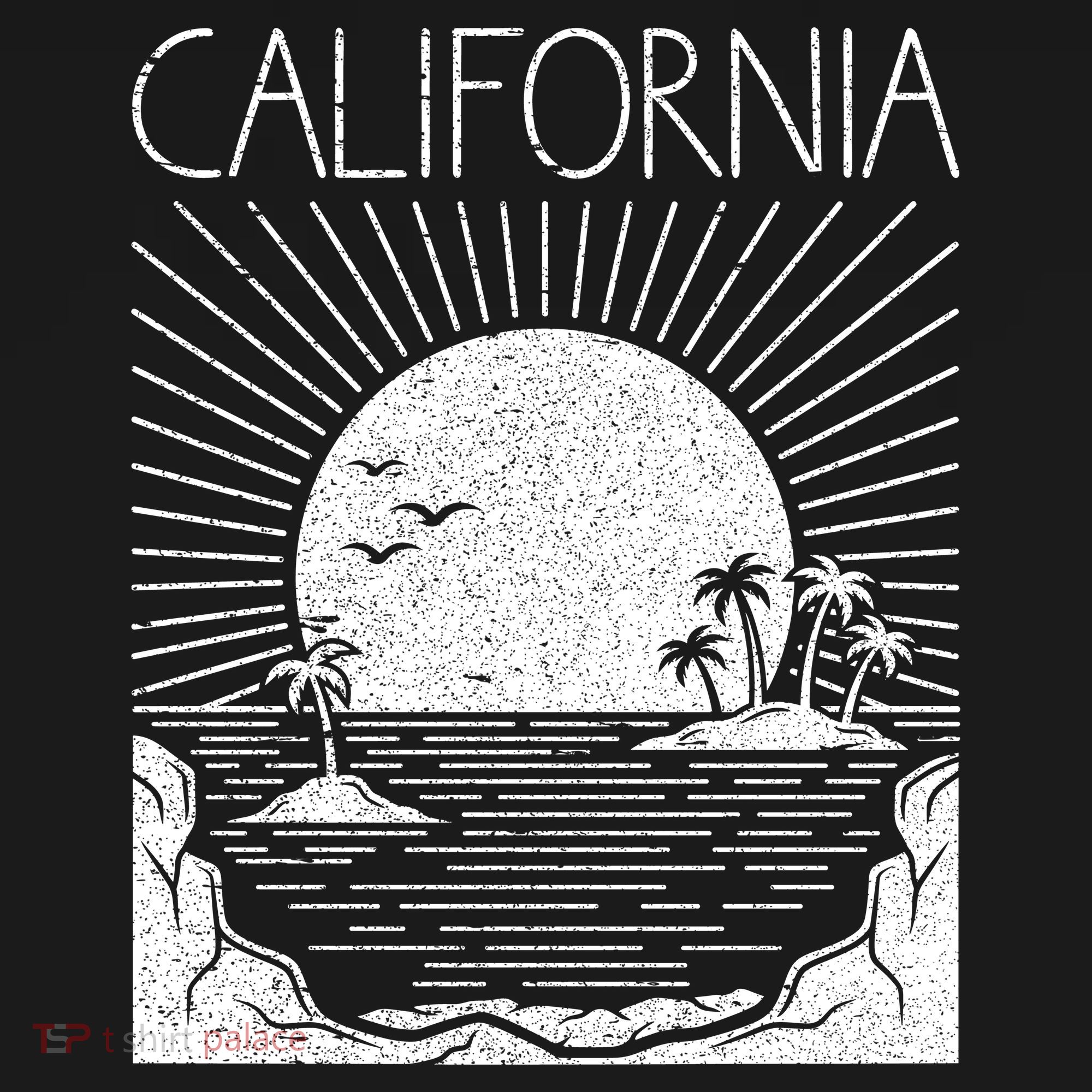 Retro California Rising Sun Palms And Ocean Summer Women's Hoodie
