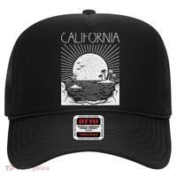 Retro California Rising Sun Palms And Ocean Summer Hat thumb 0