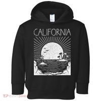 Retro California Rising Sun Palms And Ocean Summer Toddler Hoodie thumb 0