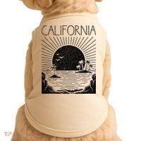 Retro California Rising Sun Palms And Ocean Summer Doggie Tank thumb 0