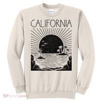 Retro California Rising Sun Palms And Ocean Summer Sweatshirt thumb 0