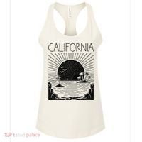 Retro California Rising Sun Palms And Ocean Summer Women's Tank Top thumb 0