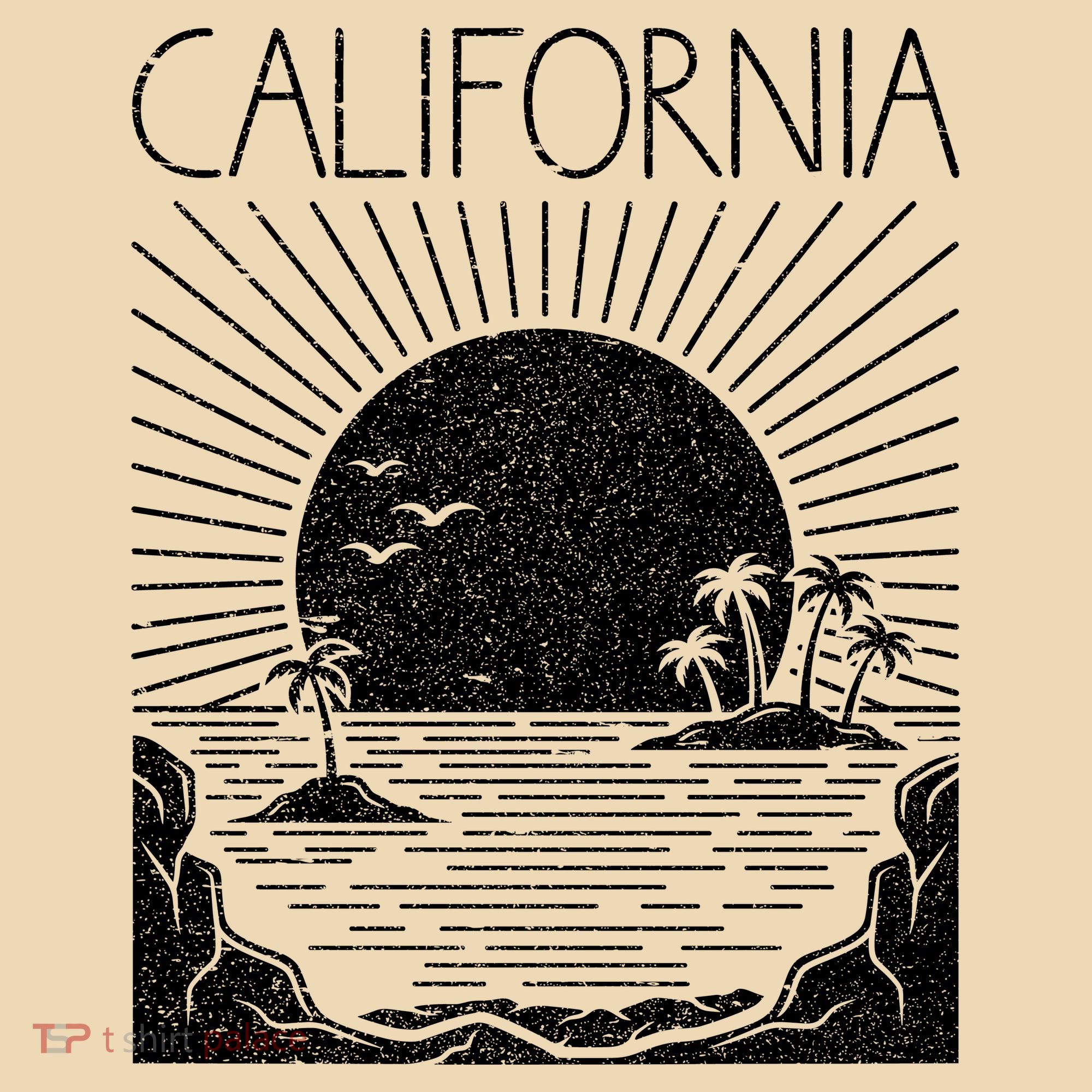 Retro California Rising Sun Palms And Ocean Summer Baby Bodysuit