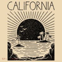 Retro California Rising Sun Palms And Ocean Summer Kids T-Shirt thumb 2