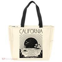 Retro California Rising Sun Palms And Ocean Summer Tote Bag thumb 0