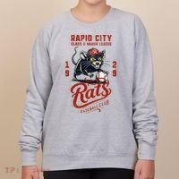 Rapid City Rats Retro Minor League Baseball Team Women's Sweatshirt thumb 0