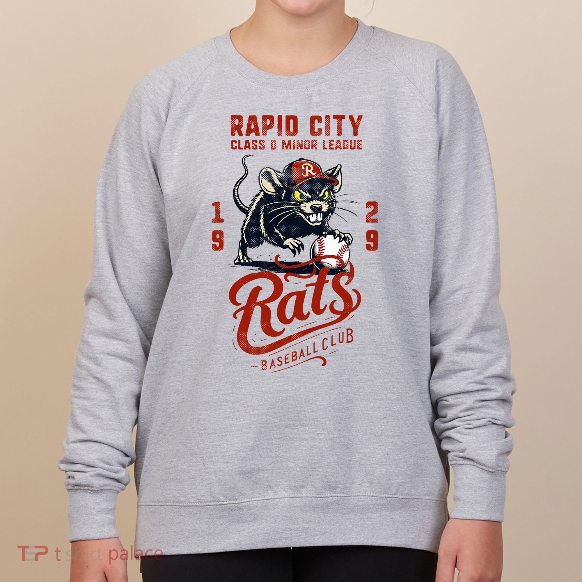Rapid City Rats Retro Minor League Baseball Team Women's Sweatshirt