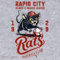 Rapid City Rats Retro Minor League Baseball Team Women's Racerback Cropped Tank thumb 2