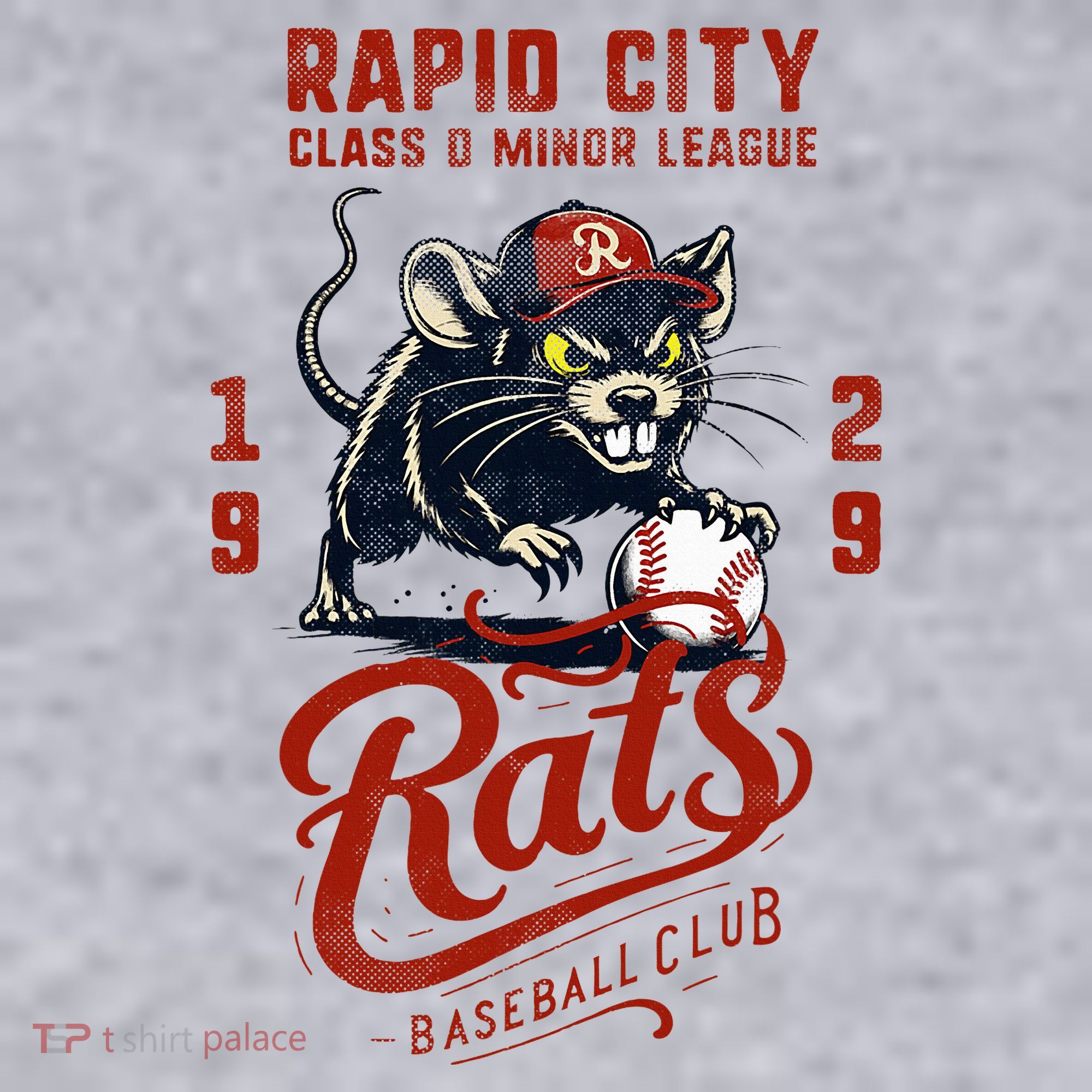Rapid City Rats Retro Minor League Baseball Team Women's Racerback Cropped Tank