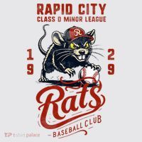 Rapid City Rats Retro Minor League Baseball Team Womens Funnel Neck Pullover Hood thumb 2