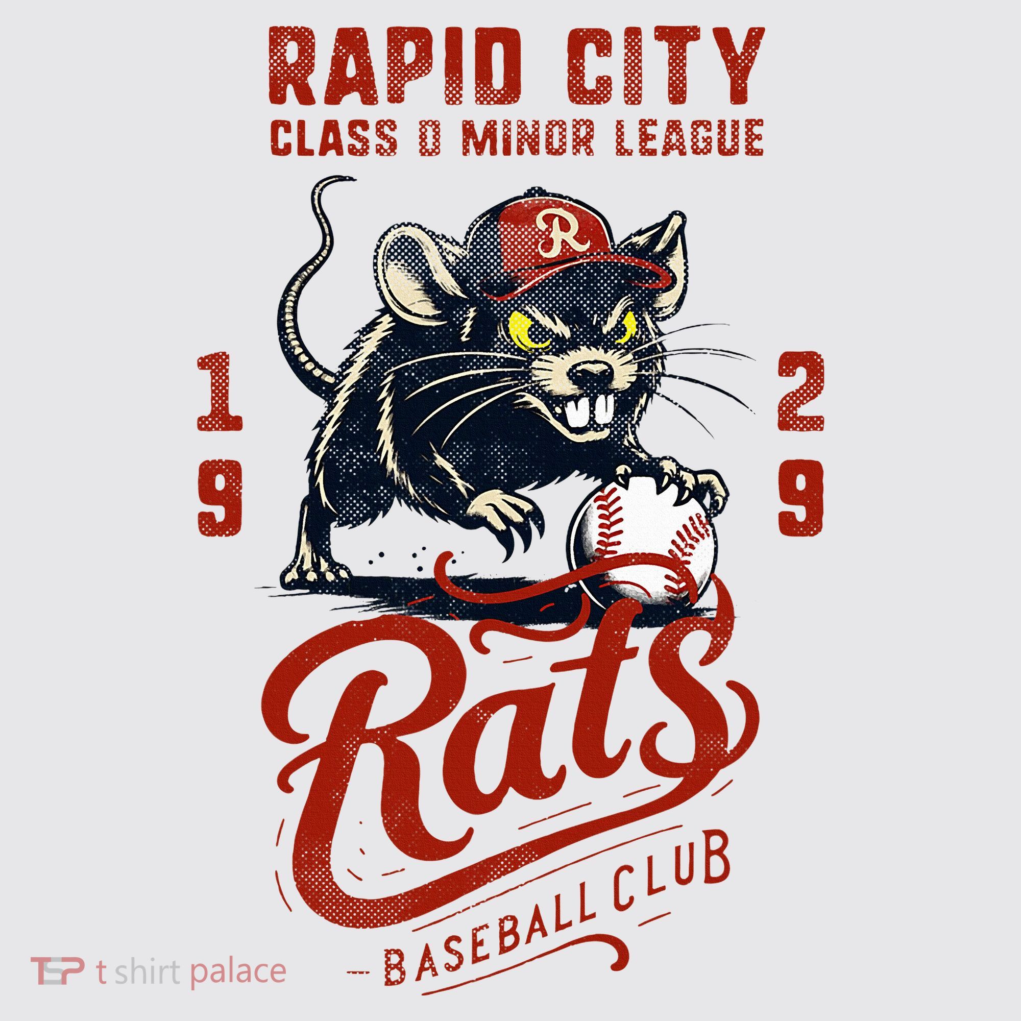 Rapid City Rats Retro Minor League Baseball Team Womens Funnel Neck Pullover Hood