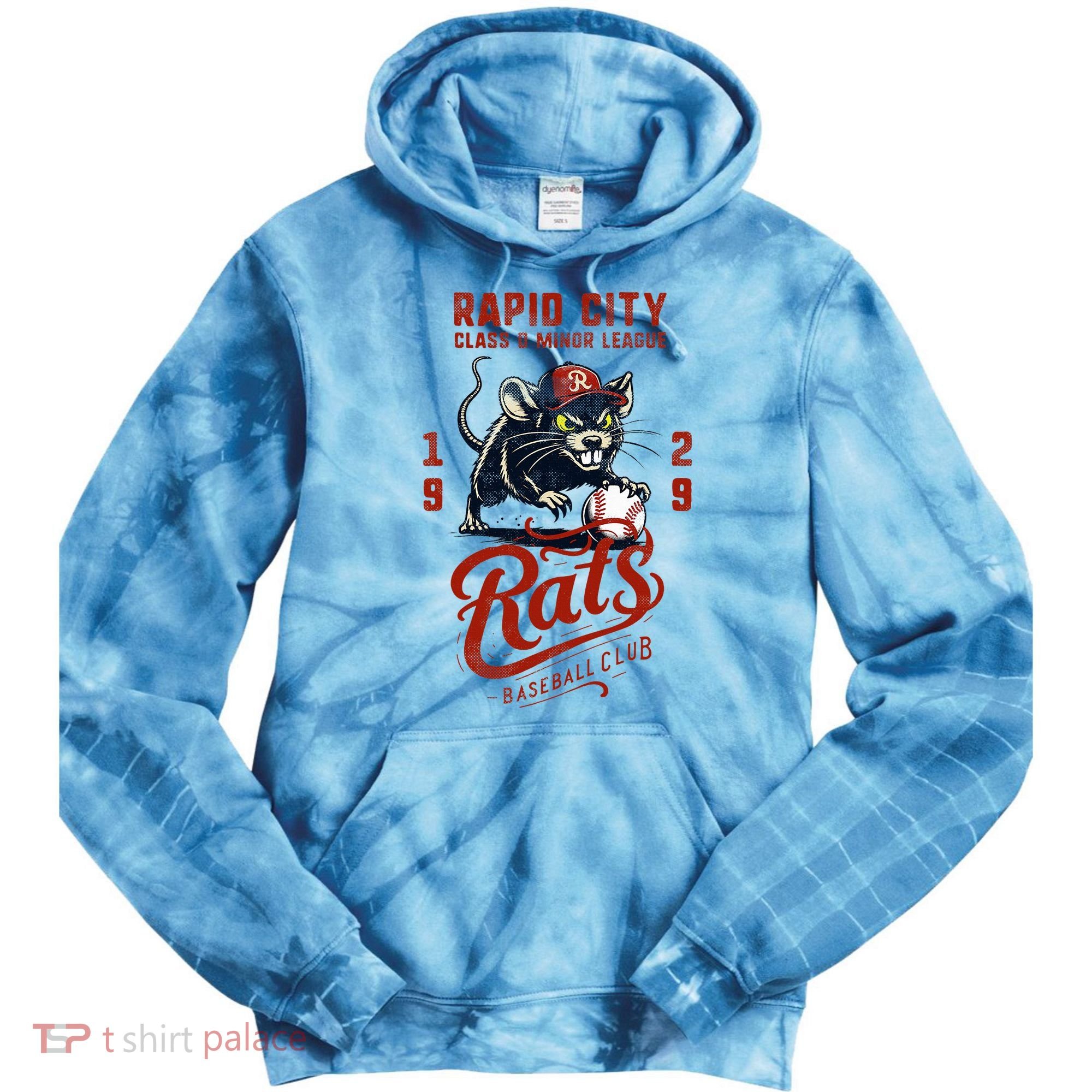 Rapid City Rats Retro Minor League Baseball Team Tie Dye Hoodie