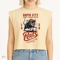 Rapid City Rats Retro Minor League Baseball Team Garment-Dyed Women's Muscle Tee thumb 2