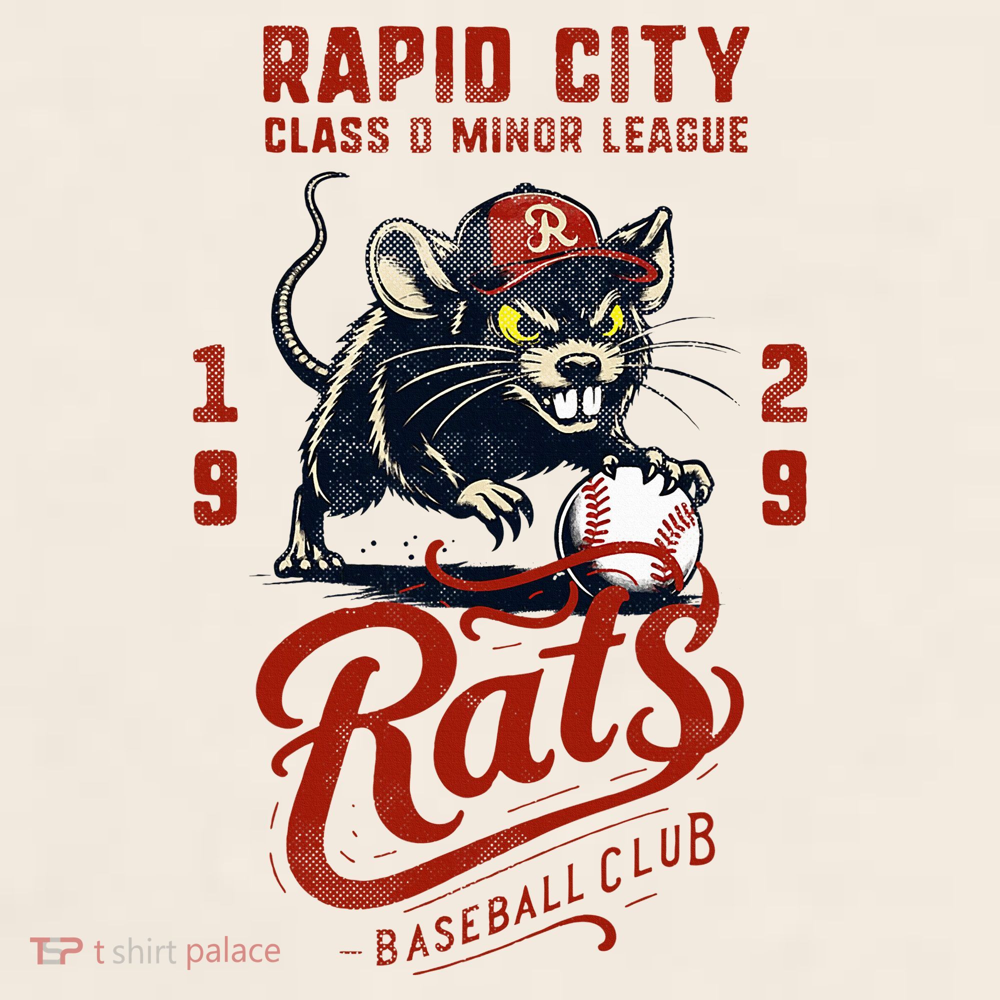 Rapid City Rats Retro Minor League Baseball Team Garment-Dyed Women's Muscle Tee