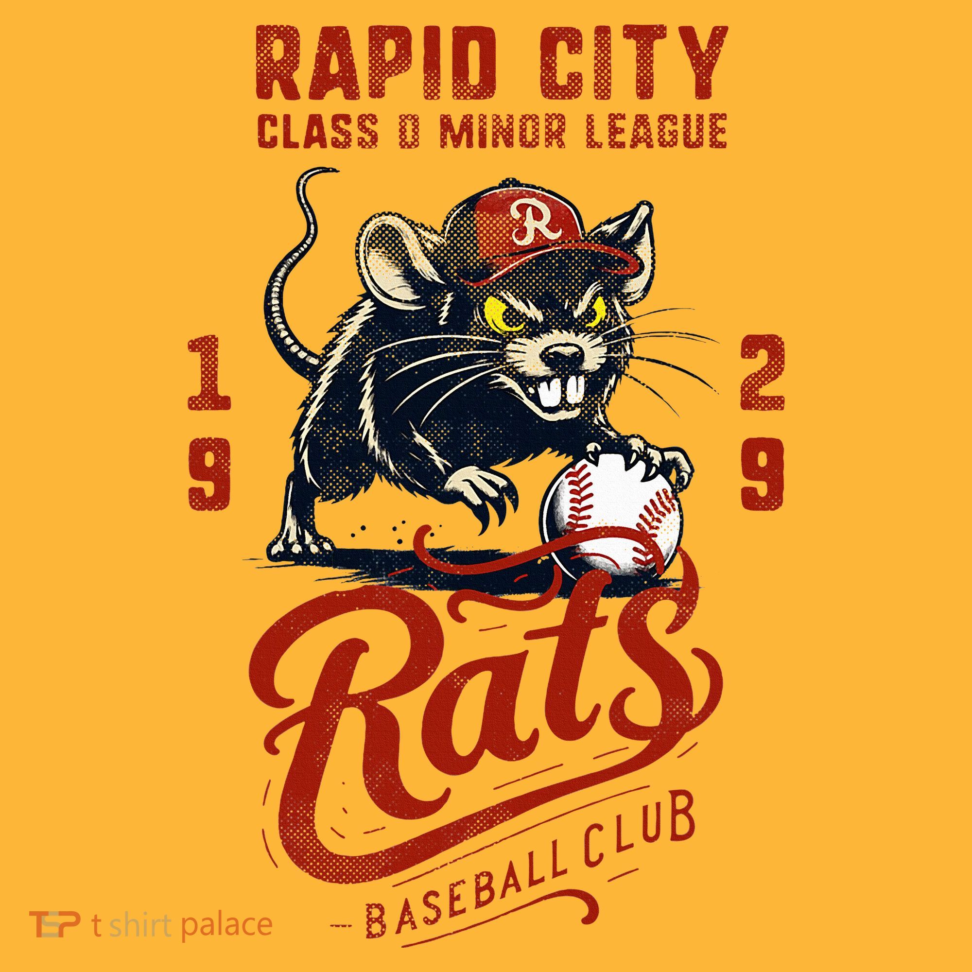 Rapid City Rats Retro Minor League Baseball Team Pom Pom 12in Knit Beanie