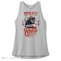 Rapid City Rats Retro Minor League Baseball Team Ladies PosiCharge Tri-Blend Wicking Tank thumb 0