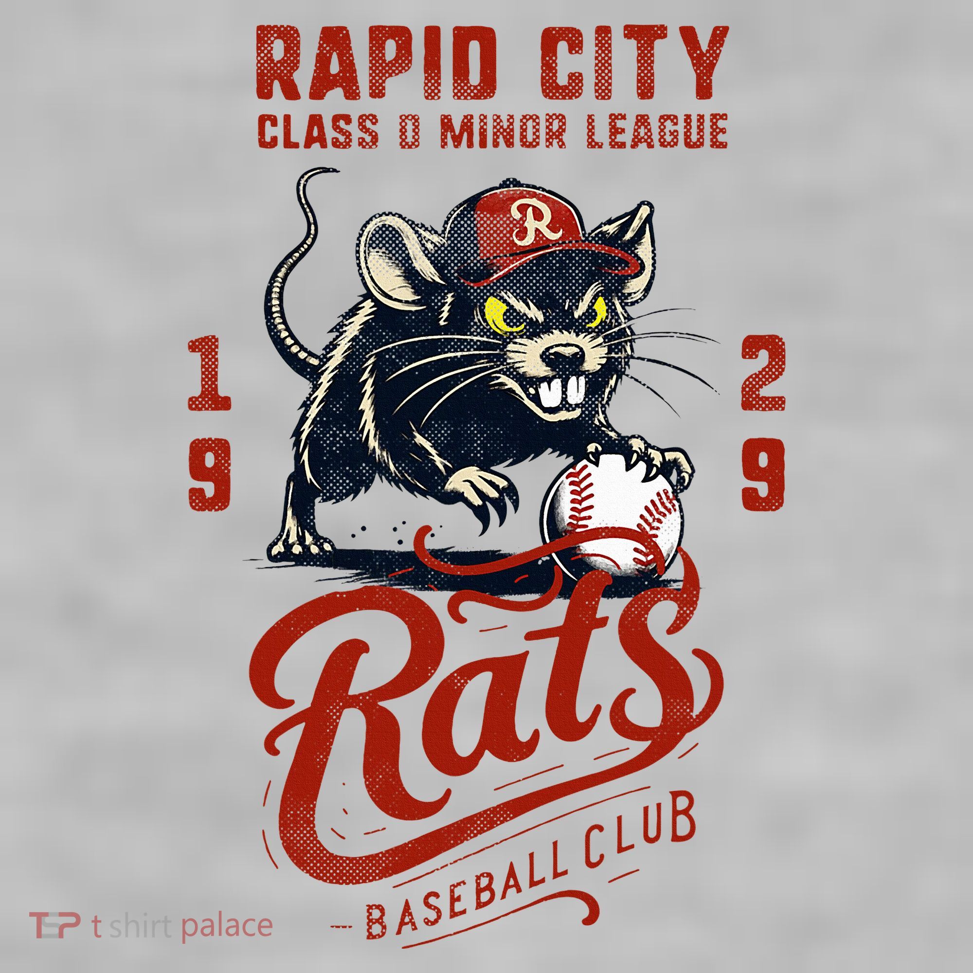 Rapid City Rats Retro Minor League Baseball Team Ladies PosiCharge Tri-Blend Wicking Tank