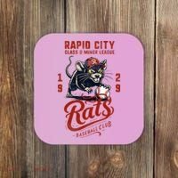 Rapid City Rats Retro Minor League Baseball Team Coaster thumb 0