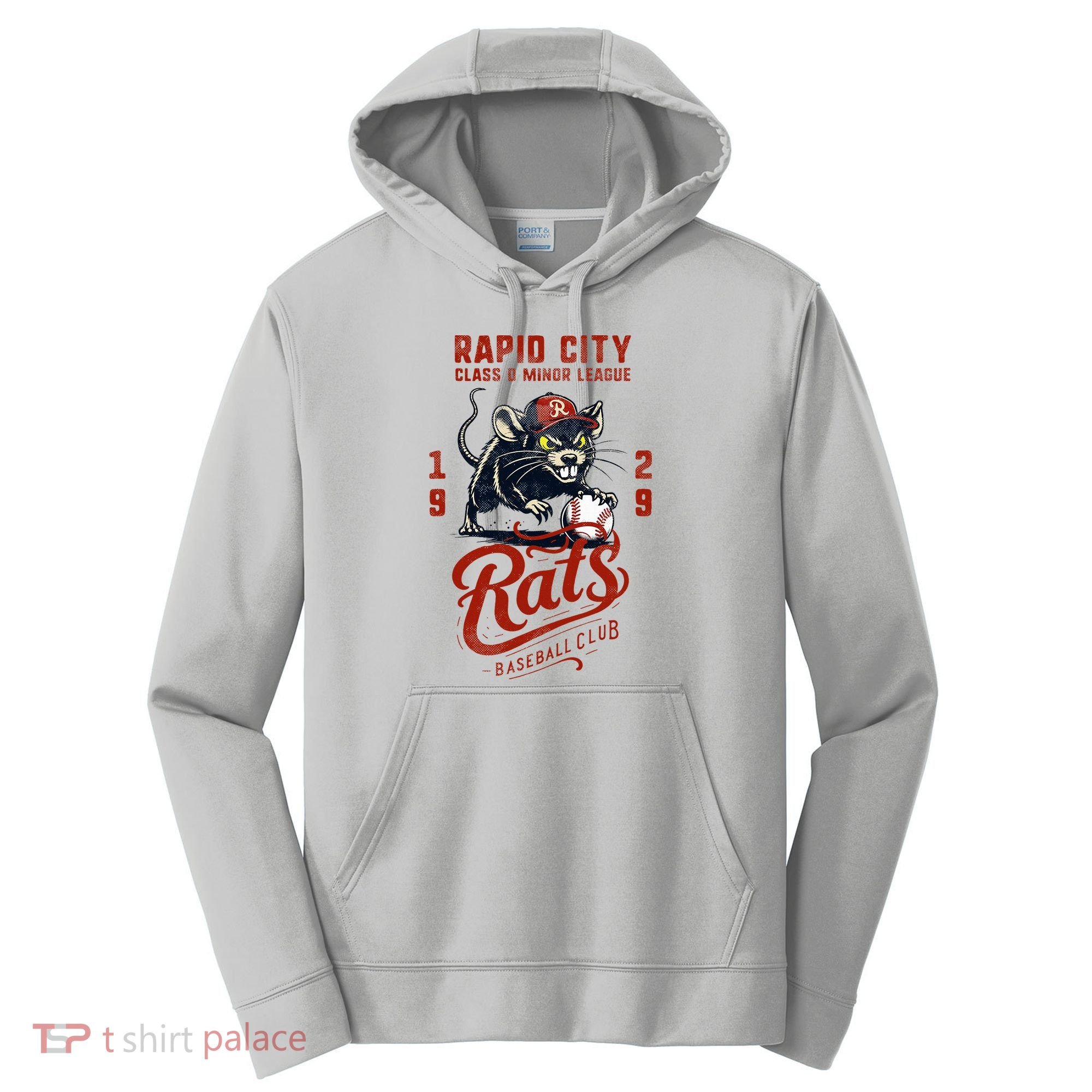 Rapid City Rats Retro Minor League Baseball Team Performance Fleece Hoodie