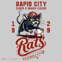 Rapid City Rats Retro Minor League Baseball Team Tie-Dye T-Shirt thumb 2