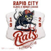 Rapid City Rats Retro Minor League Baseball Team Ceramic Ornament thumb 2