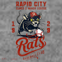 Rapid City Rats Retro Minor League Baseball Team Tall Sweatshirt thumb 2