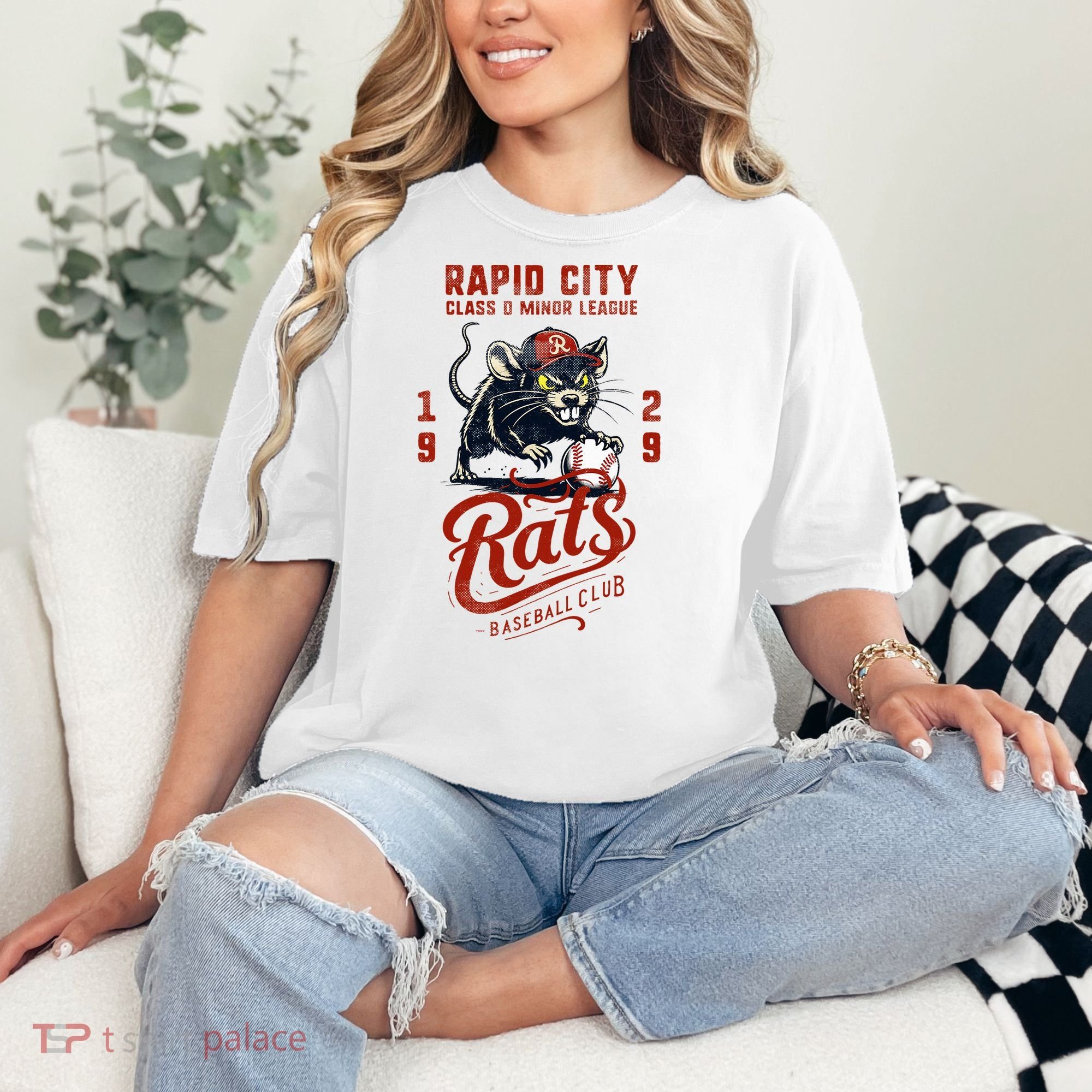 Rapid City Rats Retro Minor League Baseball Team Comfort Colors T-Shirt