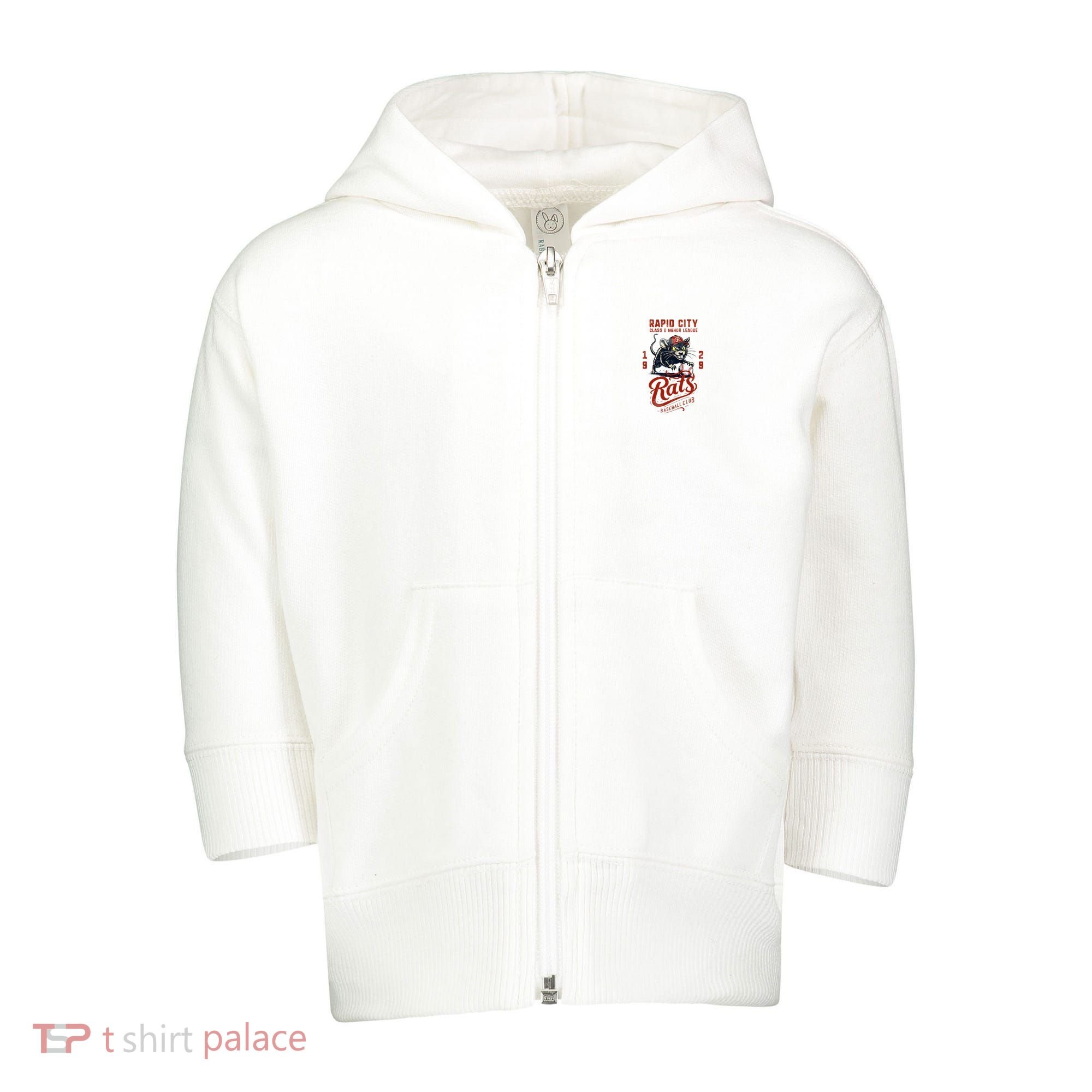 Rapid City Rats Retro Minor League Baseball Team Toddler Zip Fleece Hoodie