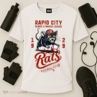 Rapid City Rats Retro Minor League Baseball Team Cooling Performance Crew T-Shirt thumb 3