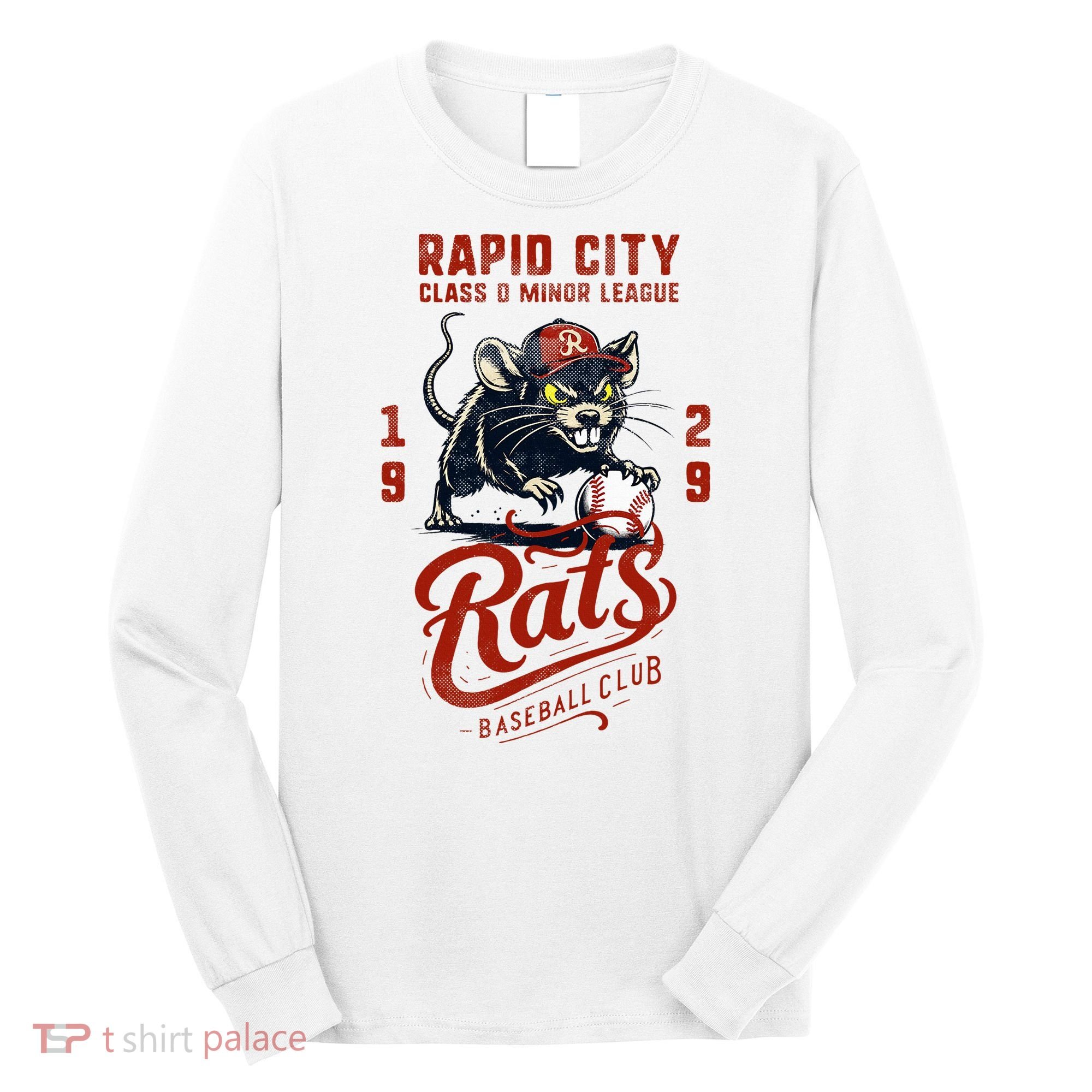 Rapid City Rats Retro Minor League Baseball Team Long Sleeve Shirt