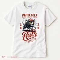 Rapid City Rats Retro Minor League Baseball Team Tall T-Shirt thumb 0