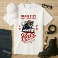 Rapid City Rats Retro Minor League Baseball Team Tall T-Shirt thumb 3