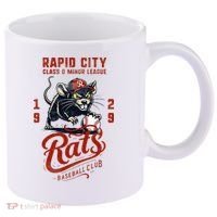 Rapid City Rats Retro Minor League Baseball Team 11oz C Handle Ceramic Mug thumb 0