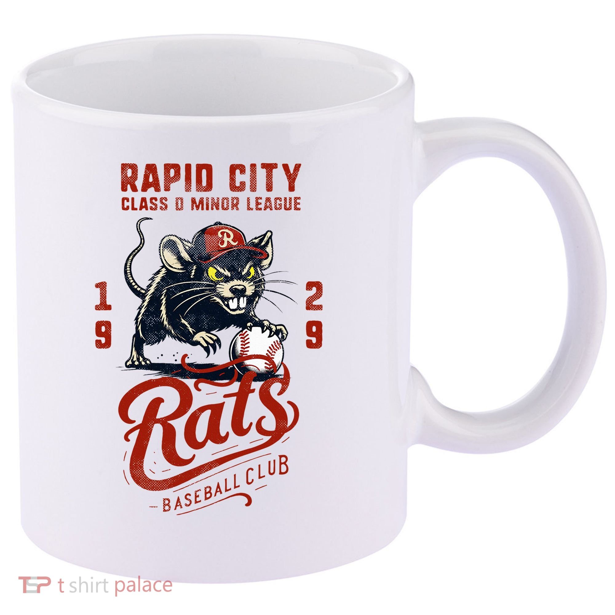 Rapid City Rats Retro Minor League Baseball Team 11oz C Handle Ceramic Mug