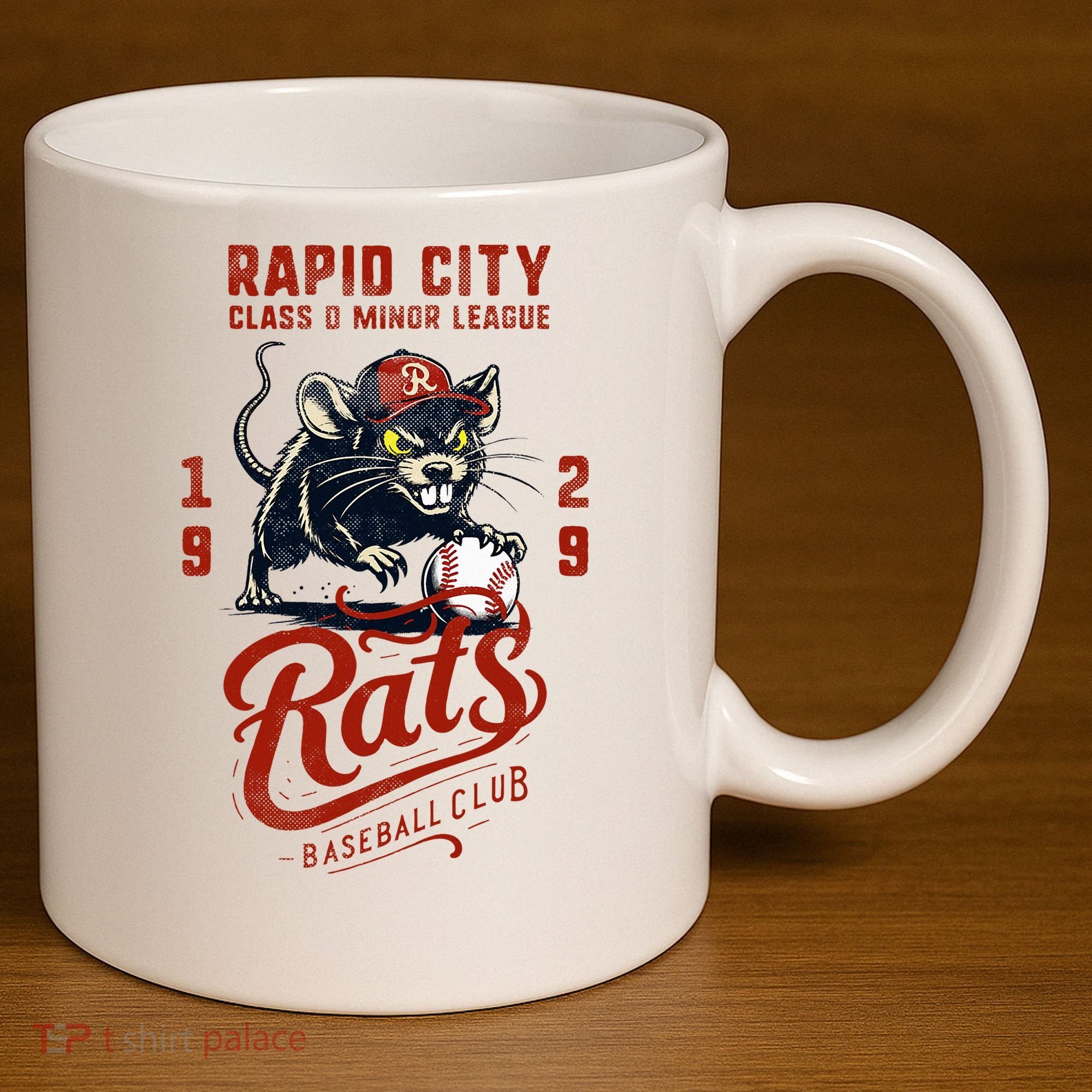 Rapid City Rats Retro Minor League Baseball Team 11oz C Handle Ceramic Mug