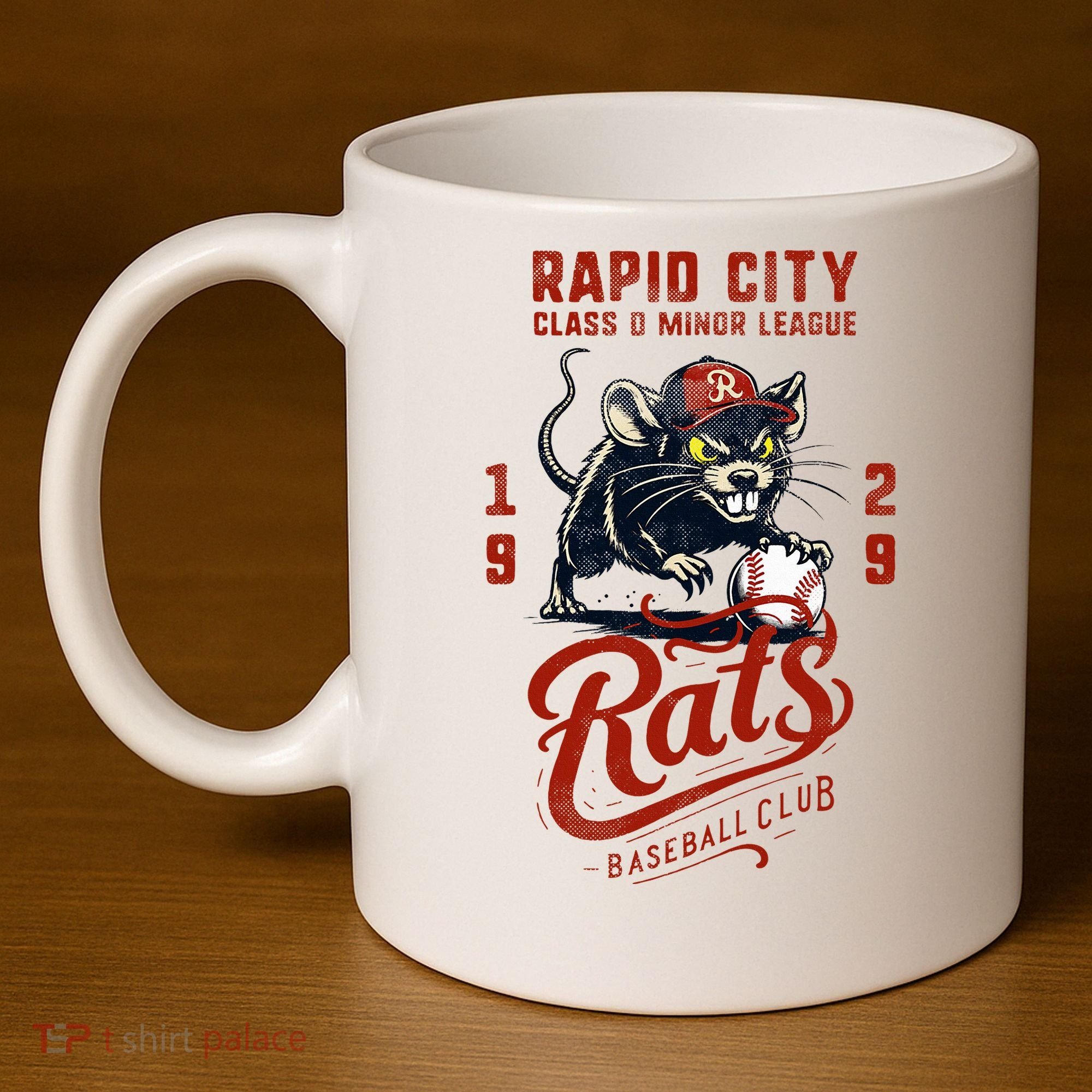 Rapid City Rats Retro Minor League Baseball Team 11oz C Handle Ceramic Mug