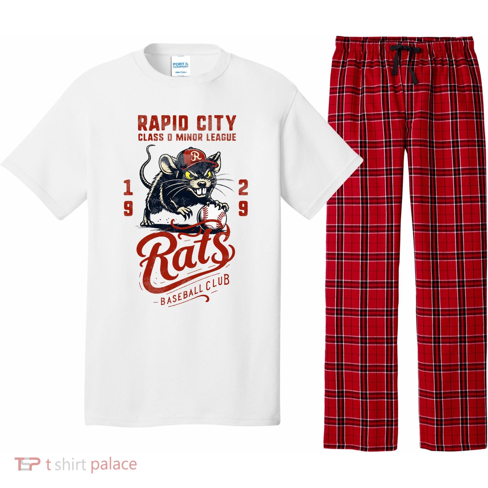 Rapid City Rats Retro Minor League Baseball Team Pajama Set