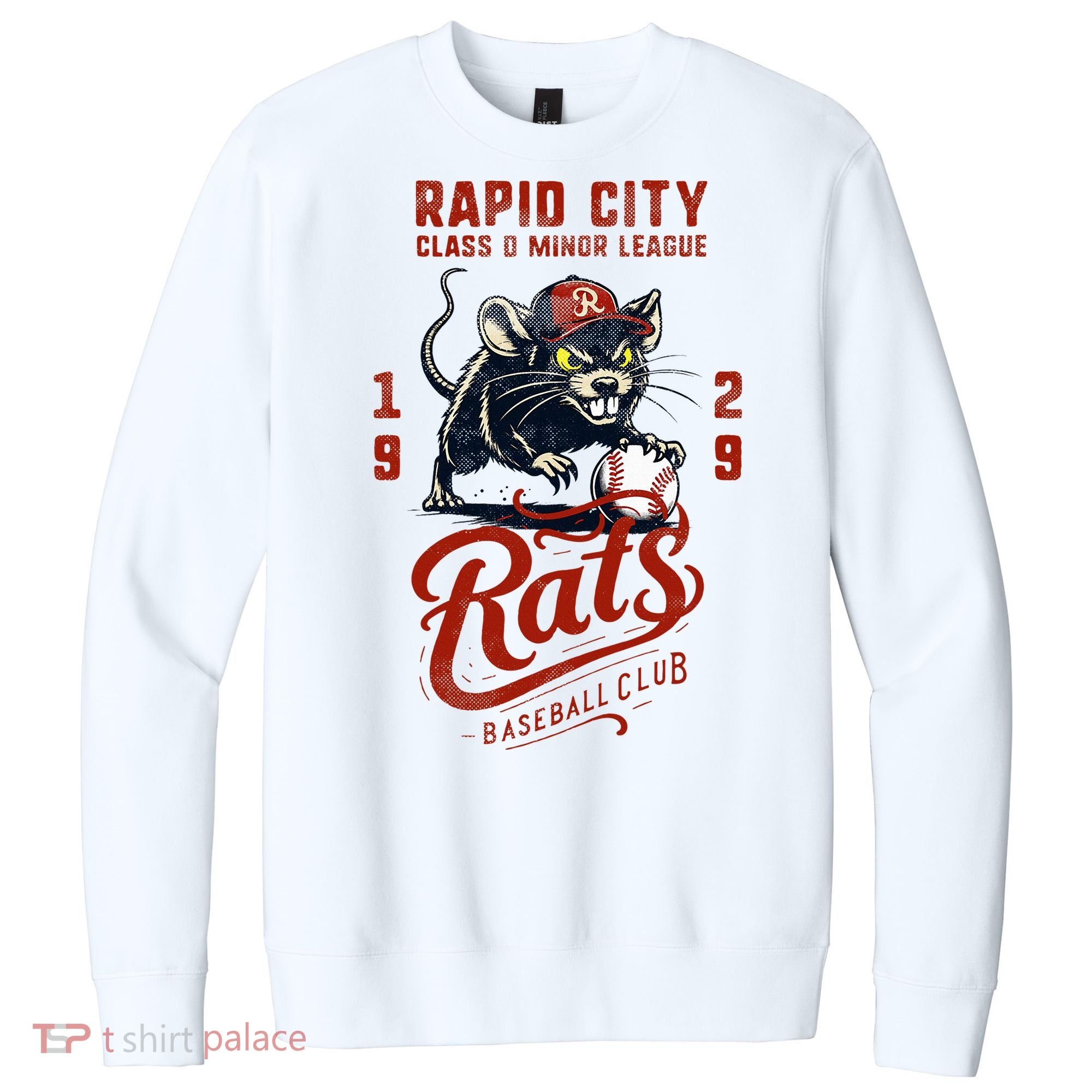 Rapid City Rats Retro Minor League Baseball Team V.I.T. Fleece Crew Sweatshirt