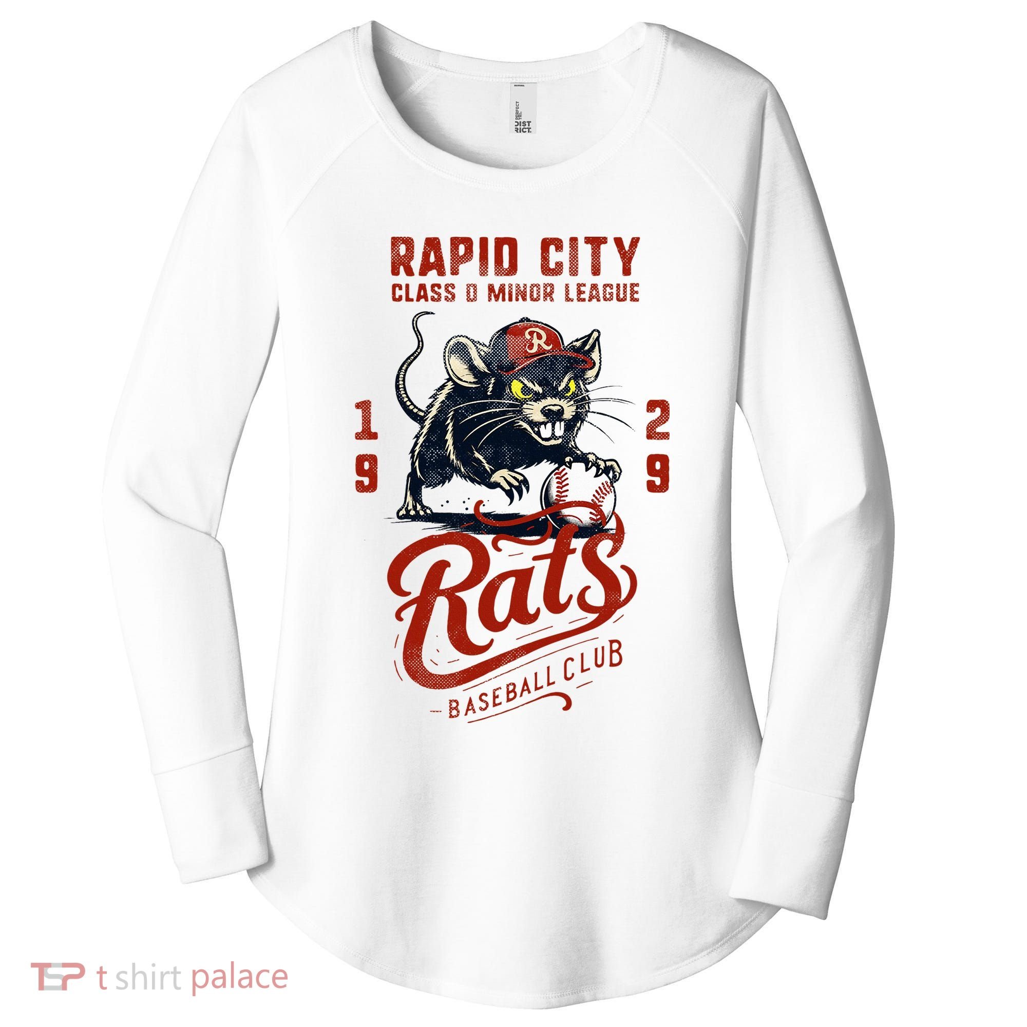 Rapid City Rats Retro Minor League Baseball Team Women's Perfect Tri Tunic Long Sleeve Shirt