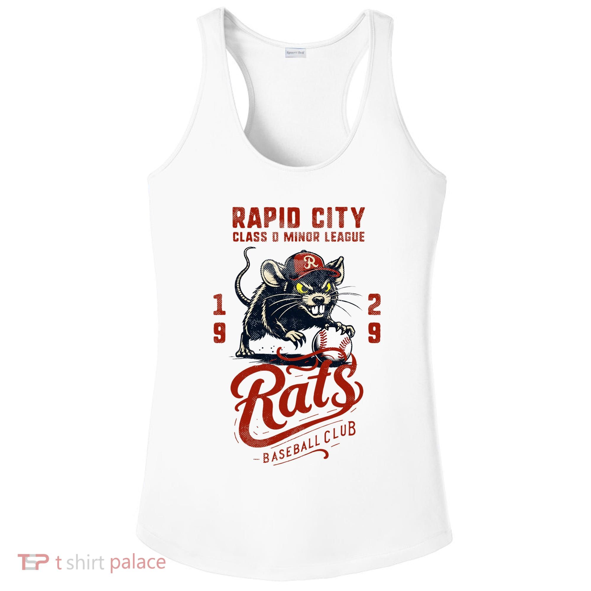 Rapid City Rats Retro Minor League Baseball Team Ladies PosiCharge Competitor Racerback Tank