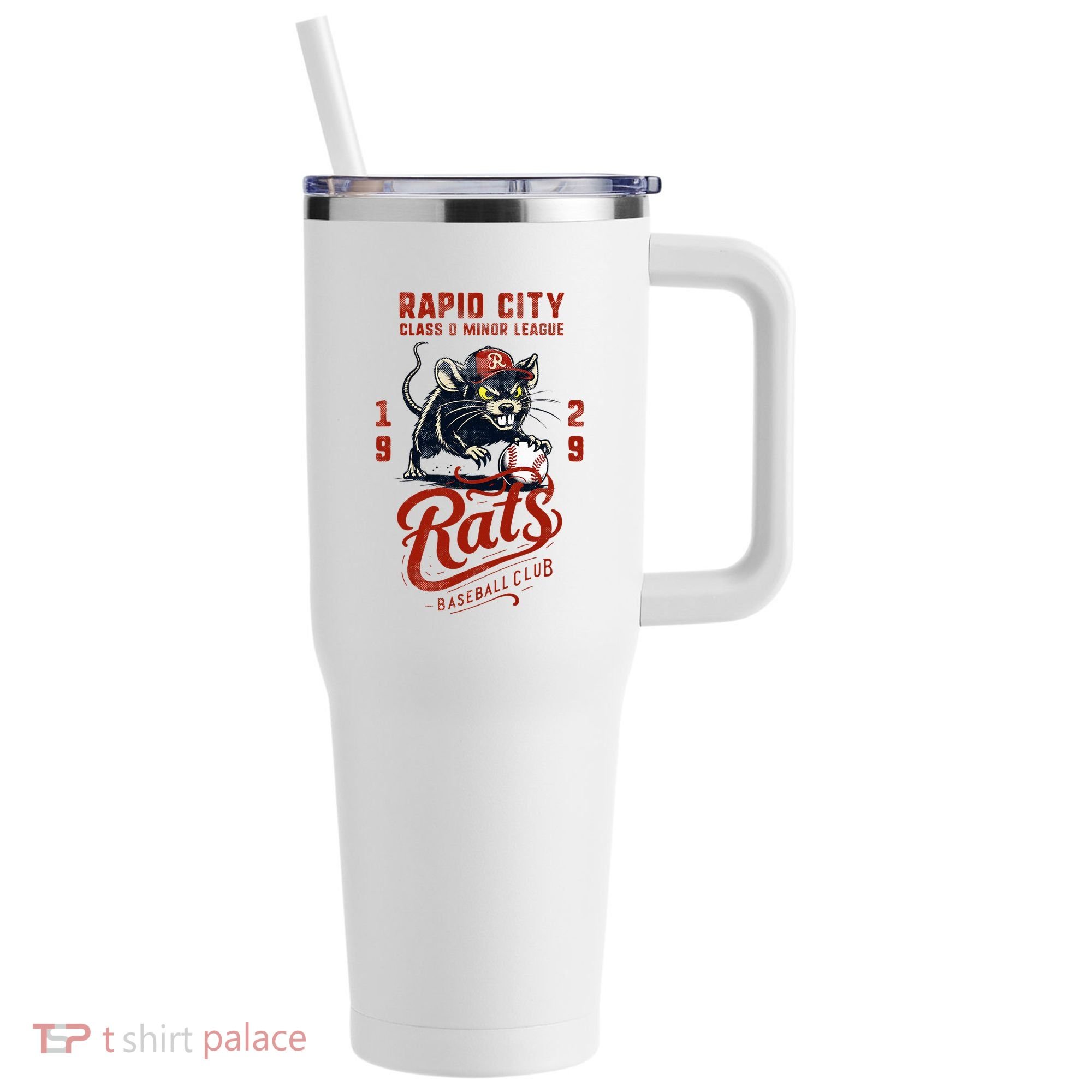 Rapid City Rats Retro Minor League Baseball Team 40oz Vacuum Insulated Stainless Steel Travel Tumbler