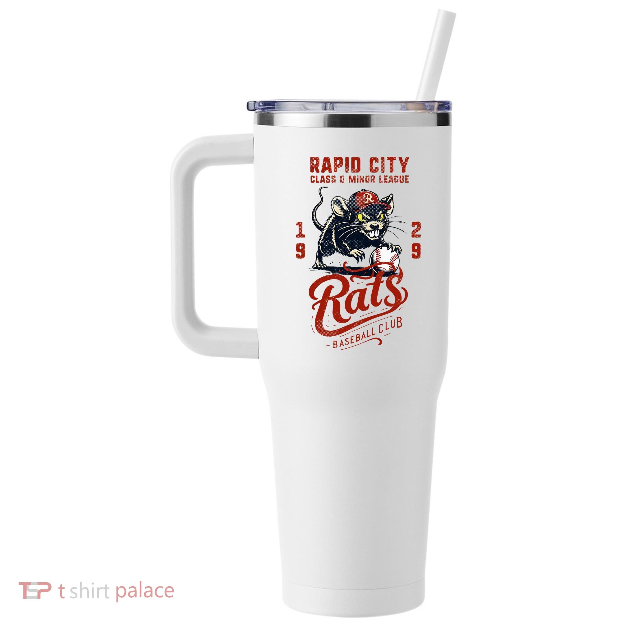Rapid City Rats Retro Minor League Baseball Team 40oz Vacuum Insulated Stainless Steel Travel Tumbler
